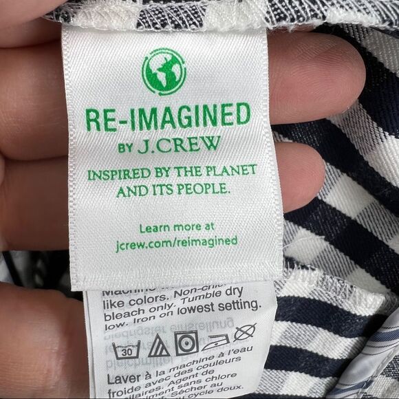 Re-Imagined By J. CREW Multi Striped Plaid Button Leg Capri Straight Leg Pants - Picture 14 of 15